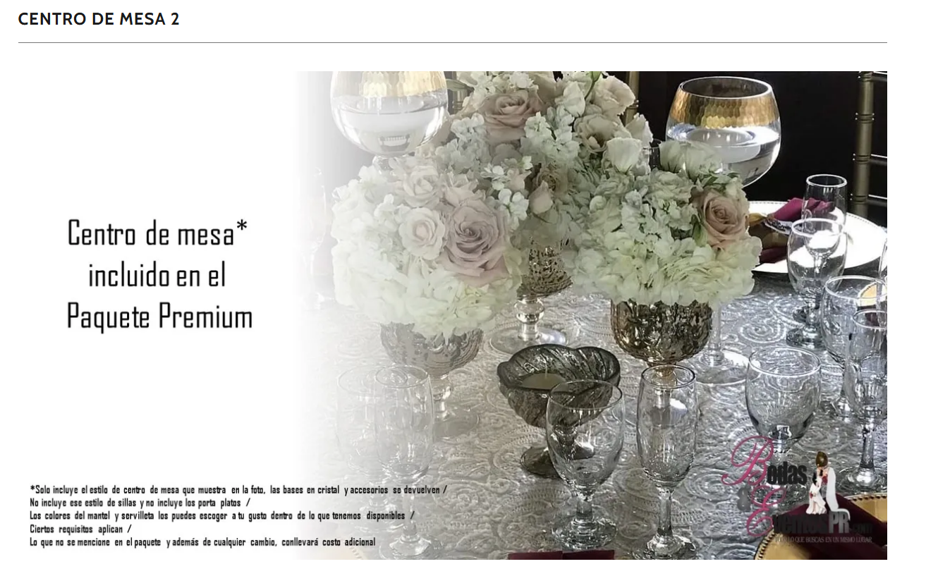 Centro de mesa 2 - Bodas & Eventos PR