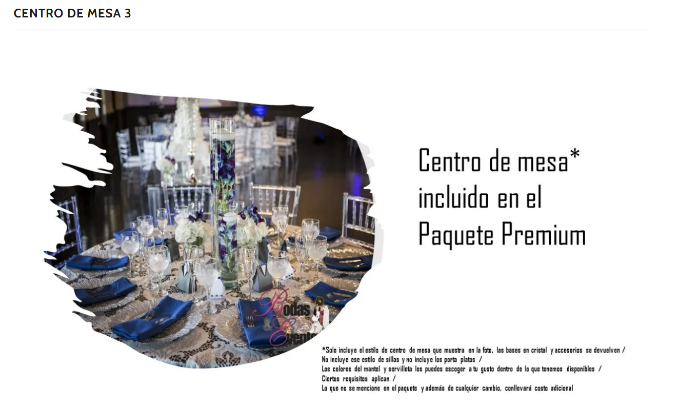 Centro de mesa 3 - Bodas & Eventos PR
